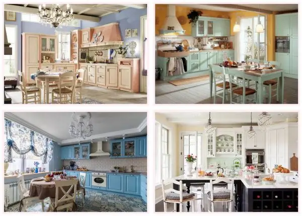 Variety of shabby style in the kitchen interior