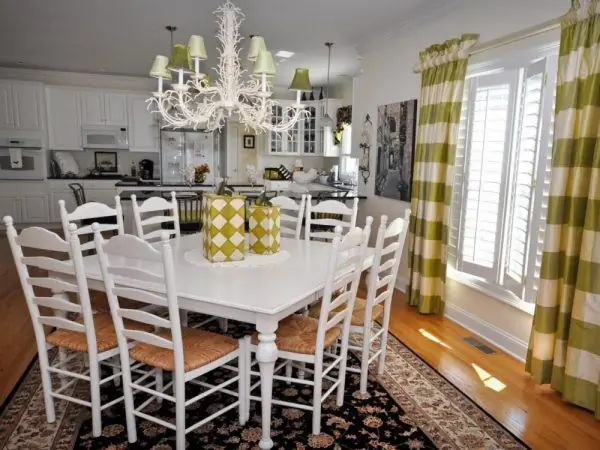 White furniture in the shabby kitchen