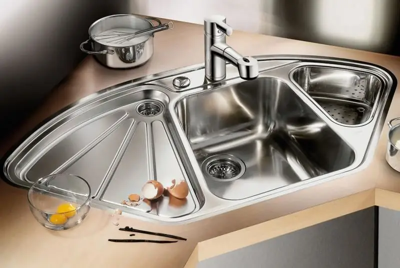 Corner Sink For The Kitchen: Choice Of Shape And Size, Location Options, Photo