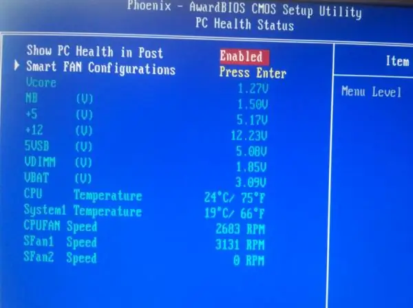 BIOS-temperatuur