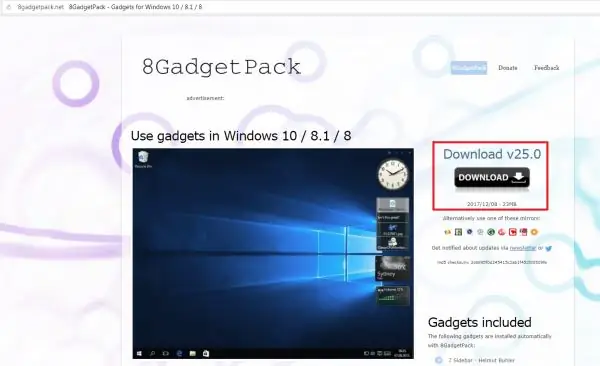 8GadgetPack Oficiálna stránka