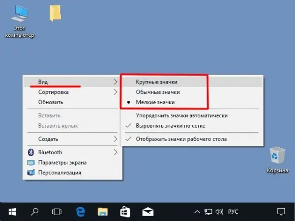 Windows 10'da masaüstü simgelerinin boyutunu ayarlama