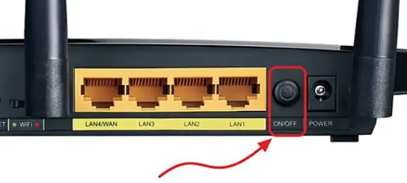 Pulsante di accensione sul router