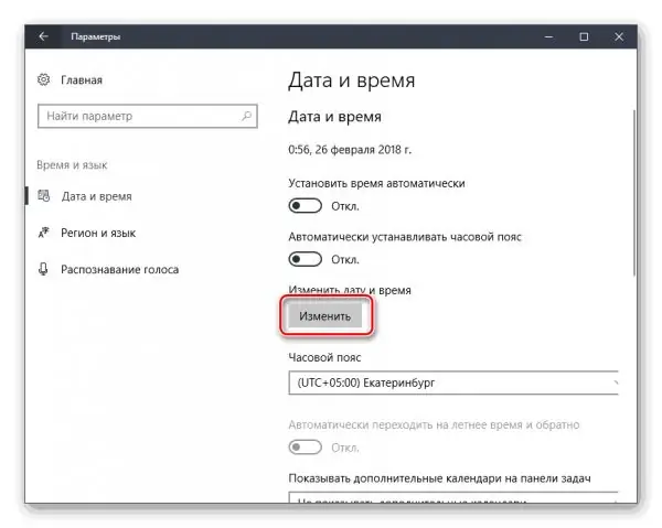 Manuaalinen aika-asetus Windows 10: ssä