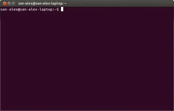 Ukazni terminal Linux pripravljen za uporabo