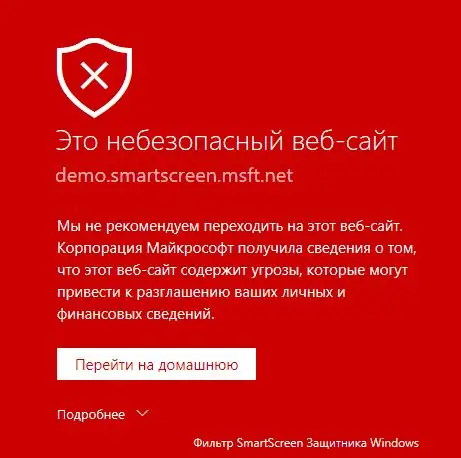 Výstražné okno programu Windows Defender