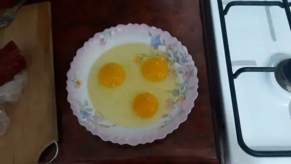 Eggs in a plate