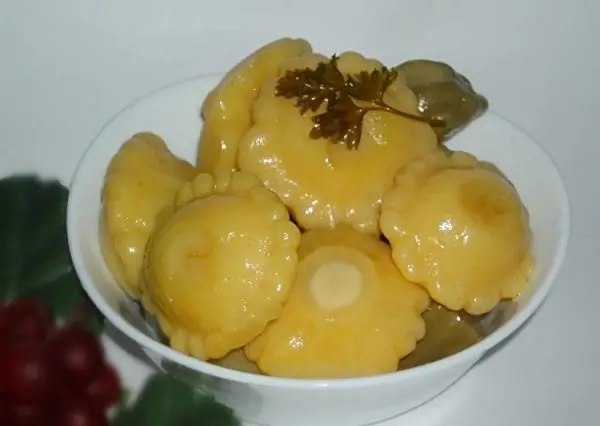 Served pickled squash