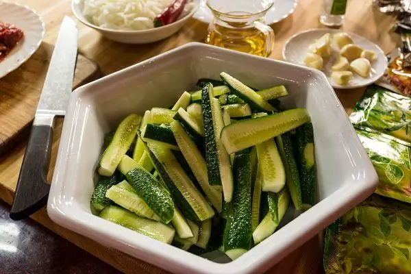 Korean cucumber slicing