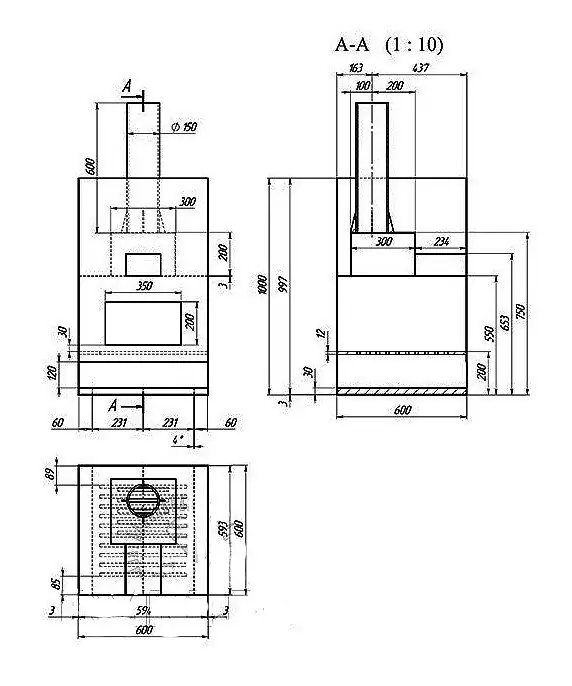 Dibuix d'una estufa de metall