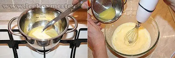 Reisig kochen - geschmolzene Butter hinzufügen