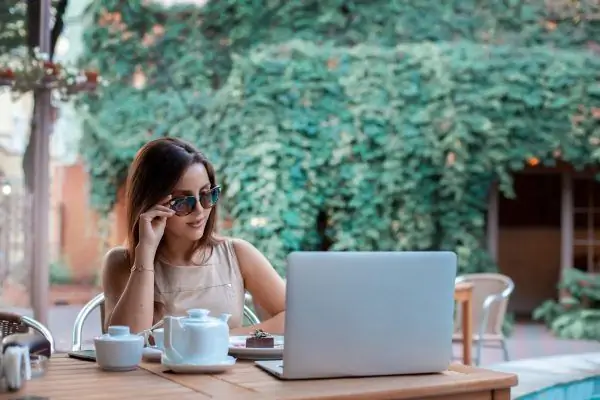 Girl with laptop