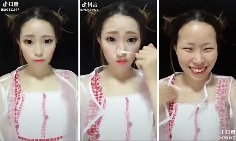 Maquillaje Viral Asiático: Como Las Mujeres Chinas Se Cambian Con Maquillaje, Cinta Adhesiva Y Narices De Silicona